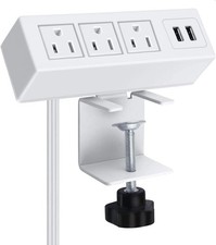 3 Outlet Desk Clamp Power Strip Desktop Power Strip With Usb Ports Desk White 