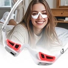 Under-Eye Red Light Therapy Glasses 3D Eye Massager For Dark Circles Wrinkles US