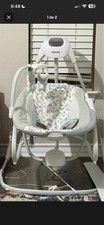 Ingenuity Baby Swing Gray White Light Blue Adjustable Speeds Washable Cover