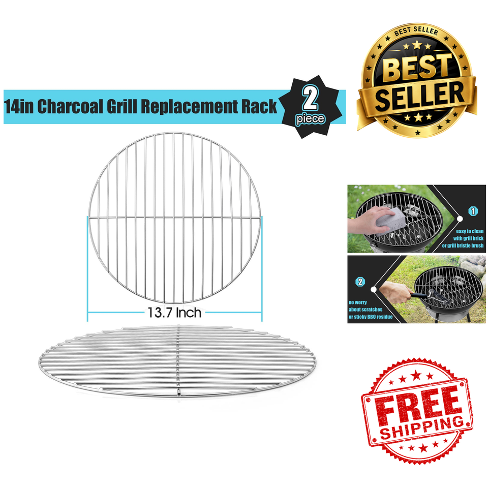 Replacement Window Grates Grill Grate Replacement 13.7 Inch Round Cooking Rack Chrome Plated ...