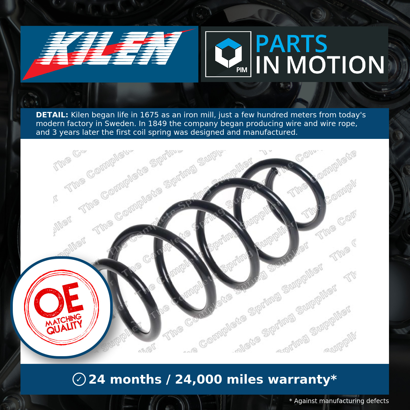 Coil Spring fits MERCEDES VIANO W639 2.2D Front 2010 on Suspension Kilen Quality