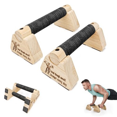Parallettes Push Up Bars wooden, Push Up Bars for Handstand Training, Mini Ha...