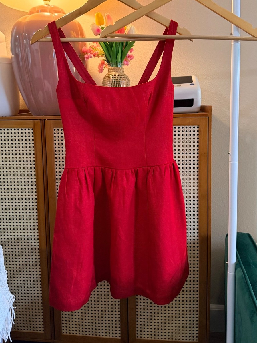 Reformation Janu Linen Mini Dress In Lipstick, NWOT, NEVER WORN, NO FLAWS. | eBay Reformation Janu Linen Mini Dress In Lipstick, NWOT, NEVER WORN, NO FLAWS. | eBay