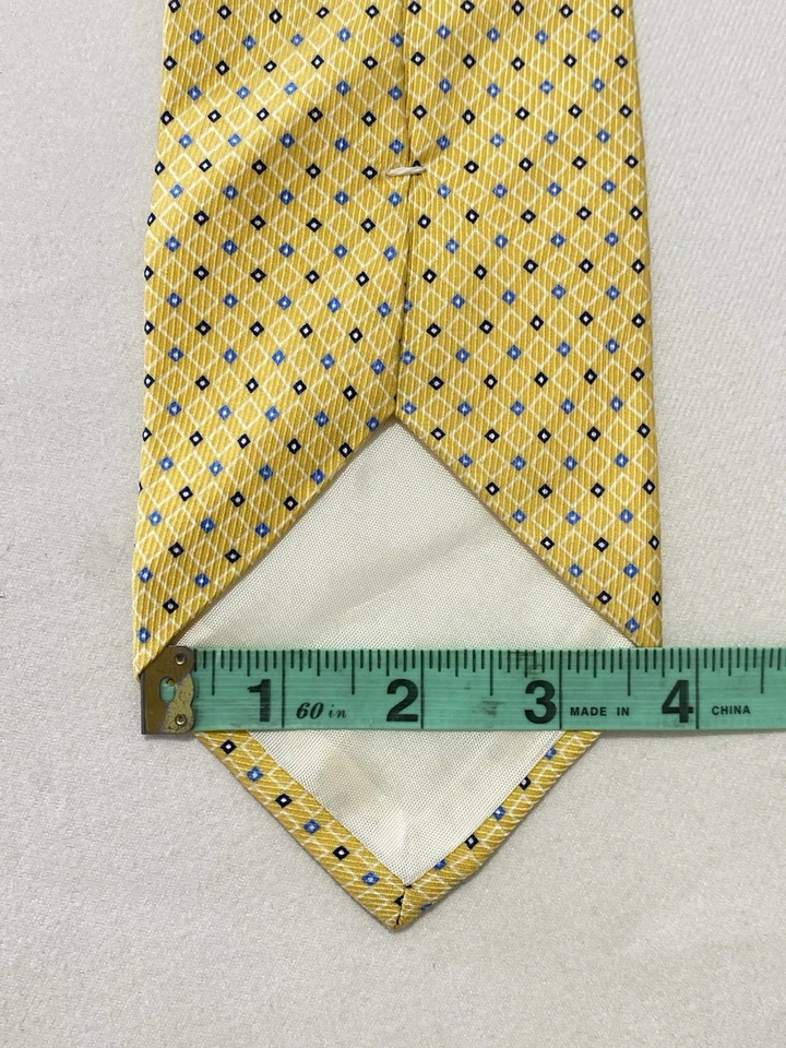 Corbata para hombre IZOD amarilla geométrica seda M en EE. UU. 🇺🇸 Ex Con Foto 3 de 4