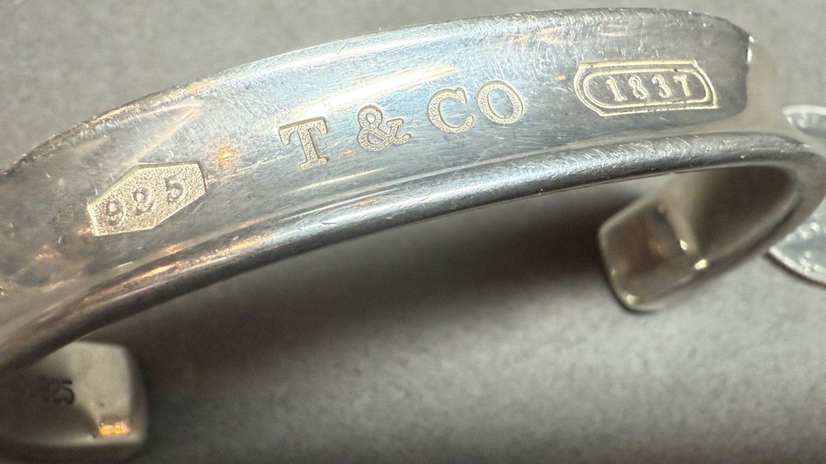 1997 Tiffany & Co 925 T & CO 1837 Sterling Silver Cuff Bracelet