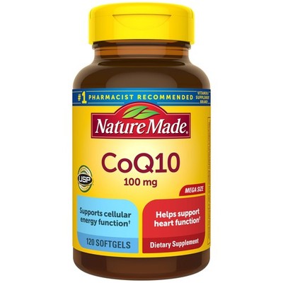 Nature Made CoQ10 100mg Softgels, Dietary Supplement 120 Count (Pack of 1)