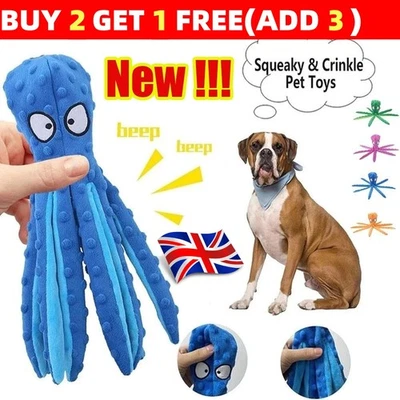 Whiskerspot Octopus Dog Toy, Eco-Friend Octopus Plush, No Stuffing Dog Toys Gift