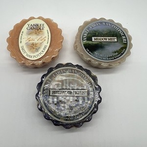 Yankee Candle Retired Wax Melts Lot of 3 Tiger Lily Meadow Mist Festival Lights