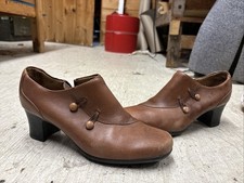 High Quality Brown Leather Edwardian Button Heeled Boots