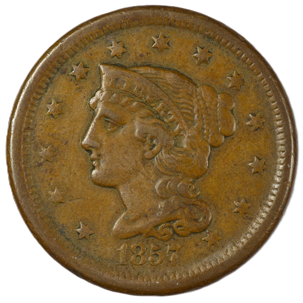 1857 Year Braided Hair Large Cents (1839-1857) for sale | eBay