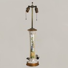 Hand Painted Porcelain Electric Lamp 2-Socket Watteau Dresden Style 28.5" — photo 6