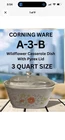 New ListingVintage Corning Ware A-3-B "Wildflower" 3 Quart Casserole dish With Pyrex Lid
