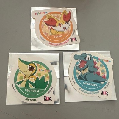 Baskin Robbins Pokemon Sticker 3er Set Tsutaja Collab Party Eis Japanisch