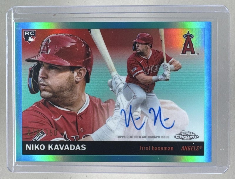 Niko Kavadas 2025 Topps Chrome Platinum #CPA-NK Aqua Refractor RC Auto /150