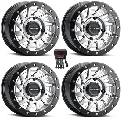 Raceline Squad Beadlock 15'' Wheels/Rims Silver +10mm CanAm Renegade Outlander(4)