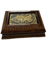 Damascene Toledo Spain Music Jewelry Trinket Box Vintages Sankyo