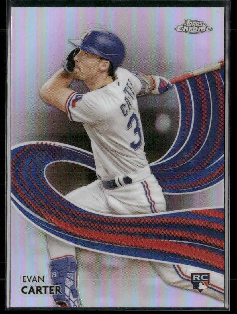 Evan Carter Rookie 2024 Topps Chrome Strokes Texas Rangers #S-23