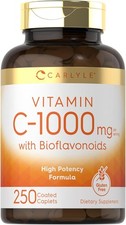 Vitamin C 1000Mg with Bioflavonoids  250 Caplets  with Rose HIPS  Vegetarian,