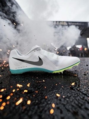NEW NIKE men\'s rival sprint shoe in white/black bright spruce vapor green Nike Rival Sprint Track Spike White/Black/Vapor Green | Hibbett main image 3