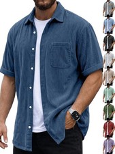 Men's Summer Shirt Casual Slim Shirts Short Sleeve Button Down Tops Blouse
