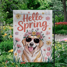 Welcome Garden Flag Bird Flower Vase Floral Yard Decor Outdoor House Banner