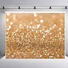 Sequin Glitter Backdrop 6x8ft Dark Gold Sparkle Background for Wedding