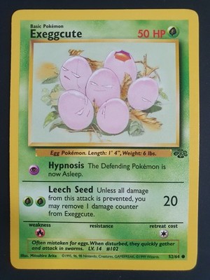 Exeggcute 52/64 1999 - Jungle Set - Pokemon Card - Excellent Condition