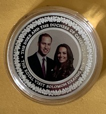 Duke And Duchess Of Cambridge Solomon Islands Commemorative Coin 1 Ounce Silver