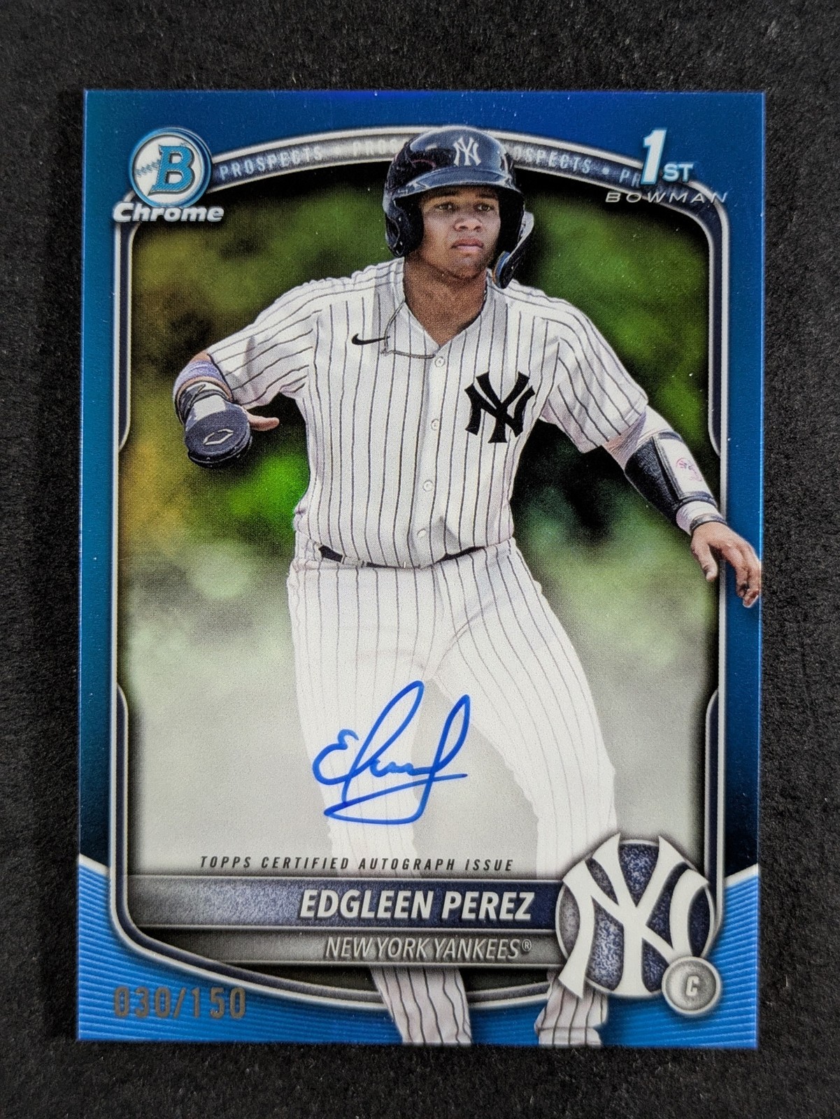 2025 Bowman EDGLEEN PEREZ 30/150 1st Bowman Auto Chrome Blue Refractor #CPA-EPZ
