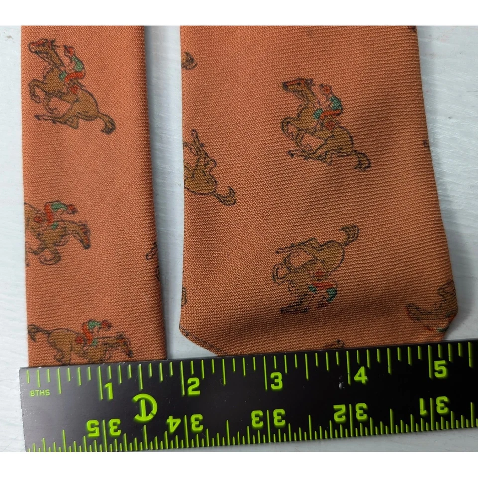 Vintage 80s Sox Miller Tie Mens Wool Hand block Cowboy Western Horse Back Riding - Image 4 of 4
