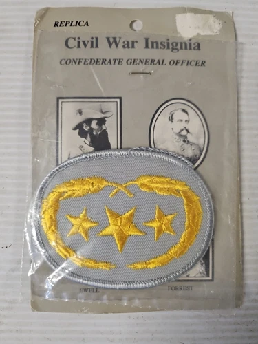 Replica Civil War Insignia Patch Confederate General Officer New Bin1b