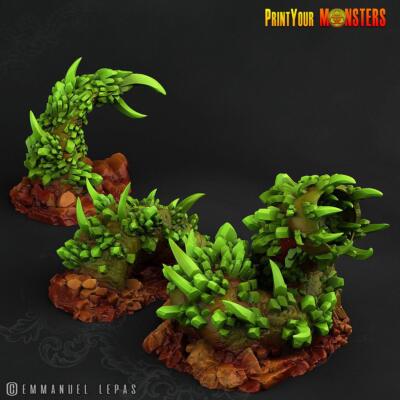 3D Printed Print Your Monsters Emerald Worm Legendary Crystal Monsters 28mm -