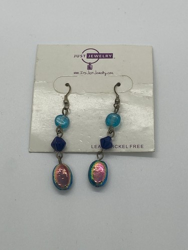 Just Jewelry dangle earrings Lead & Nickel free glass beads New