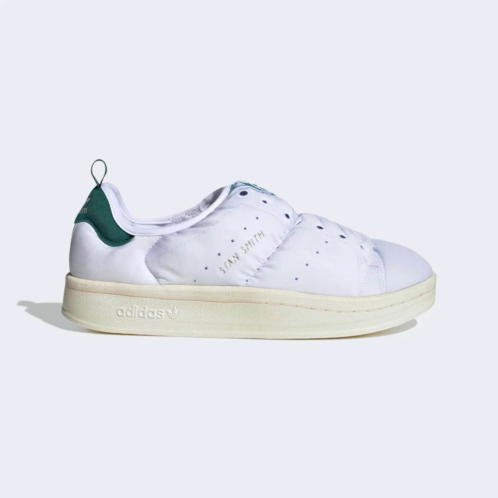adidas Originals Puffylette Superstar Shoes in White / Green