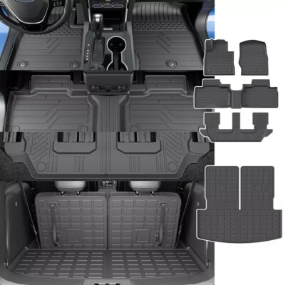 Floor Mats Compatible with 2020-2024 Ford Explorer TPE Trunk Mat with Backrest