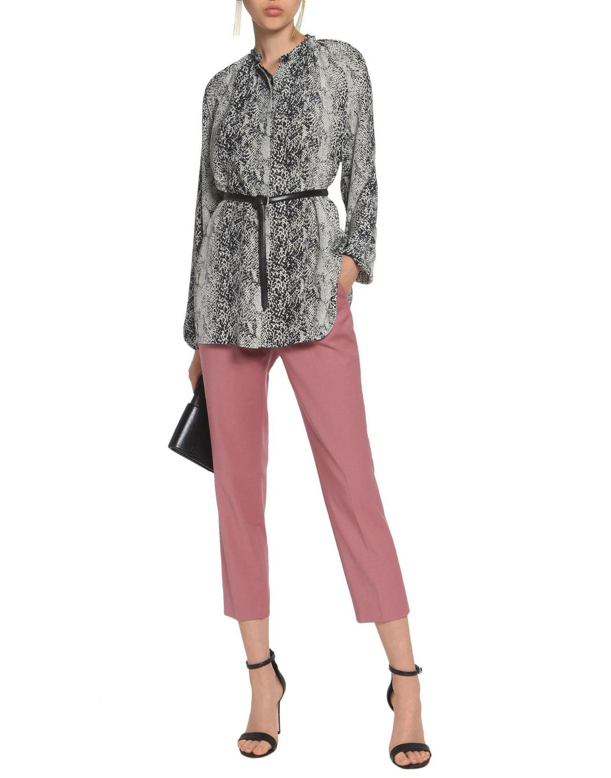 Lanvin — LANVIN Silk Animal Print Pant Set .Silk LANVIN Patterned shirts & Pants