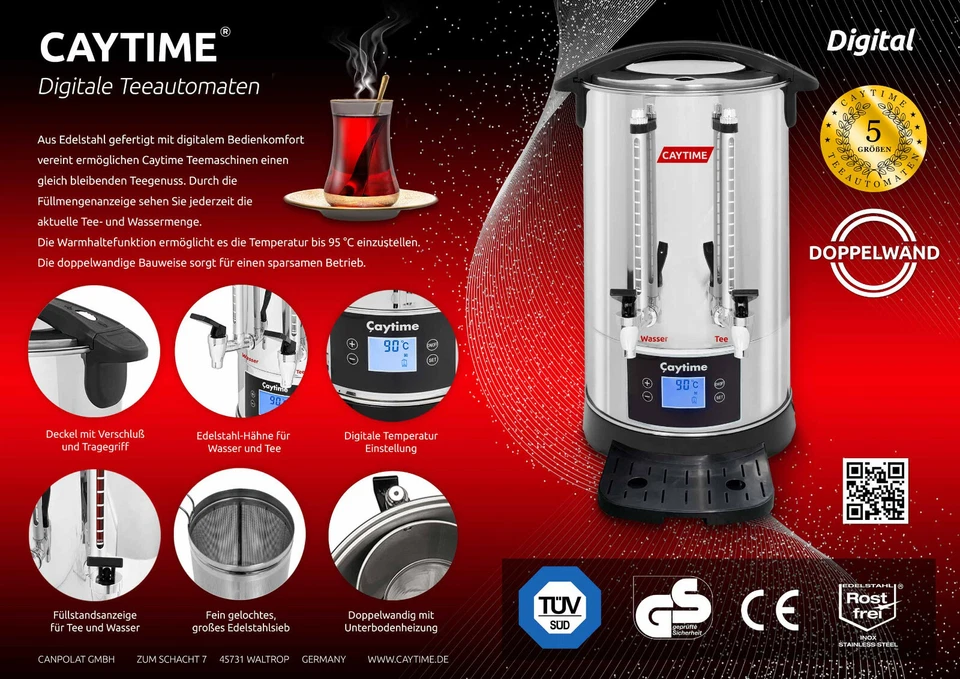 Caytime Tea Maker Tea Maker Semaver Samowar Cay 6-30 Liter Tea Time - Image 3 of 4