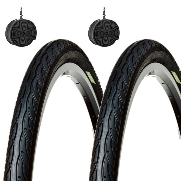 "2 X 26\" Reifen 1.95 + Strada SchläUche 50-559 Ecovelò Slick 26” MTB Schwarz"-image