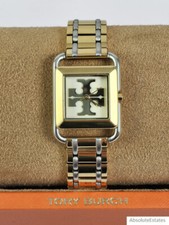 NEW Tory Burch Two Tone Gold & Silver Miller Ladies Watch TBW6013 Logo Box NWT
