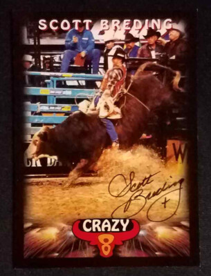 1998 White Knuckle Crazy 8 PBR #11 Scott Breding Auto Rodeo NM-MINT