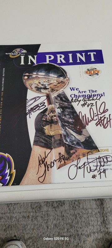 Autographed Signed Baltimore Ravens 2001 IN PRINT Magazine 5 Signatures Super