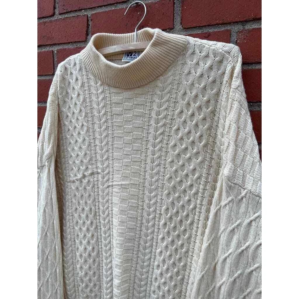 Maglione Pescatori Versace V2 Maglia Cavo Taglia XL Vintage anni '90 Designer Made in Italy