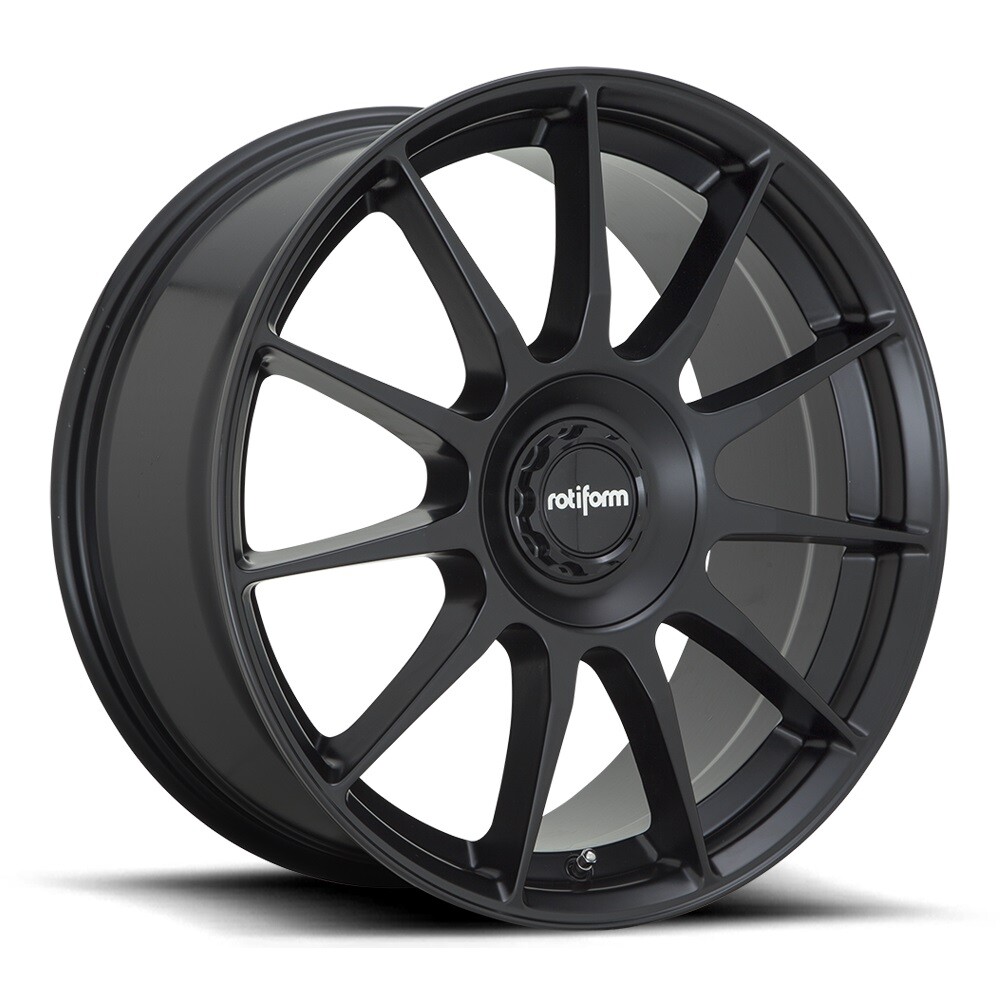 19x8.5 +45 Rotiform DTM R168 5x112 Satin Black Wheels (Set of 4