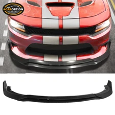 Fits 15-23 Dodge Charger SRT V3 Style Front Bumper Lip Spoiler Matte Black 4PC