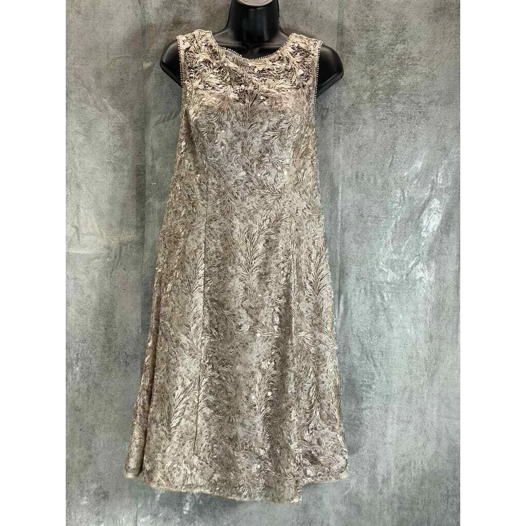 ADRIANNA PAPELL Women s Marble Embroidered Sequin Sleeveless