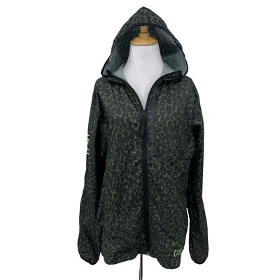 H&M Sport Running Camo Jacket Women S Small Full Zip Featherweight Hoodie  Pocket