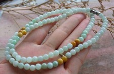 Certified Green Yellow 100 A JADE JADEITE Bead Beads Necklace 20 inches 101633