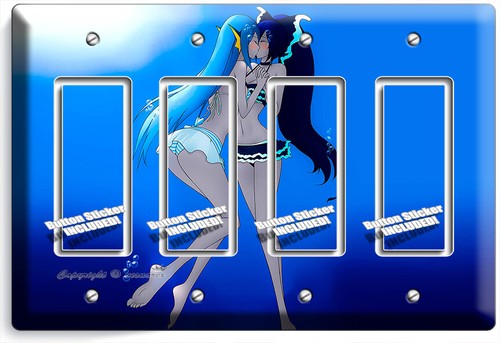 ANIME NATACIÓN LESBIANA NIÑAS BESAR LUZ INTERRUPTOR SALIDA PLACAS DE PARED DORMITORIO ARTE - Imagen 16 de 34