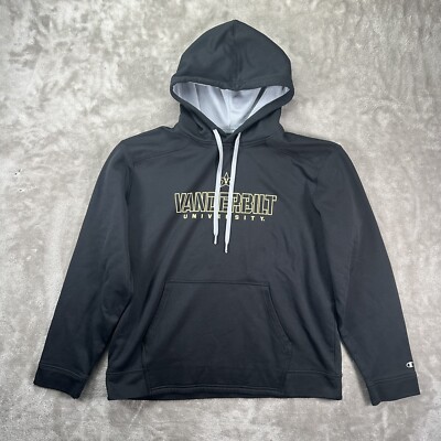 Champion Vanderbilt University Hoodie Pullover Black Size Large