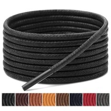 3 Pairs Dress Shoe Laces  3/32" Thin Round Waxed 27.6" 70cm Black 3